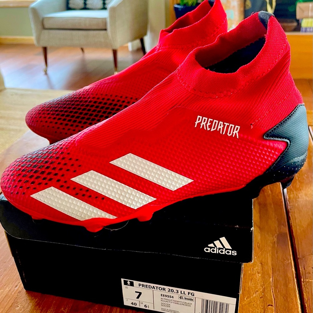Red Adidas Predator 20.3 LL FG Soccer Cleats Men’s Size 7. New in Box.